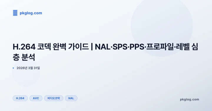 H.264 코덱 완벽 가이드 | NAL·SPS·PPS·프로파일·레벨 심층 분석