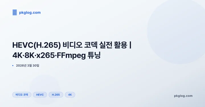 HEVC(H.265) 비디오 코덱 실전 활용 | 4K·8K·x265·FFmpeg 튜닝