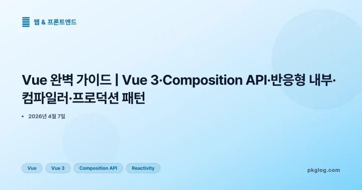 Vue 완벽 가이드 | Vue 3·Composition API·반응형 내부·컴파일러·프로덕션 패턴