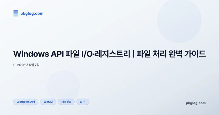 Windows API 파일 I/O·레지스트리 | 파일 처리 완벽 가이드