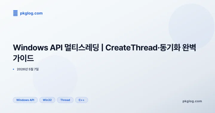Windows API 멀티스레딩 | CreateThread·동기화 완벽 가이드