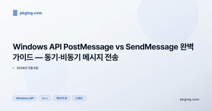 Windows API PostMessage vs SendMessage 완벽 가이드 — 동기·비동기 메시지 전송